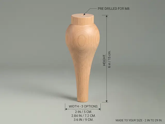 Ahşap mobilya ayağı Model 204 — ölçüler