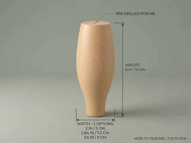 Ahşap mobilya ayağı Model 208 — ölçüler