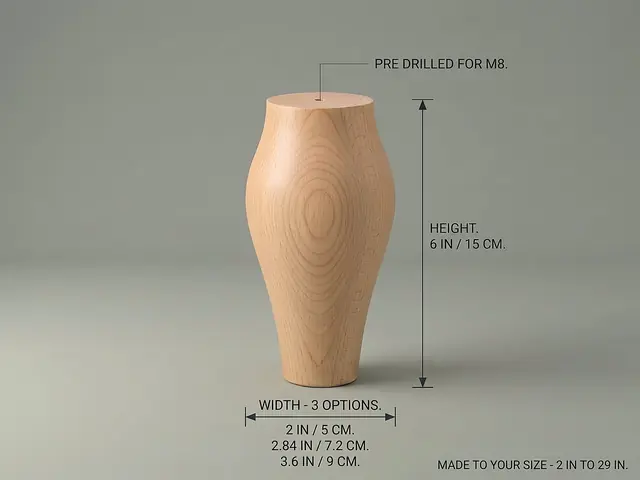 Ahşap mobilya ayağı Model 210 — ölçüler
