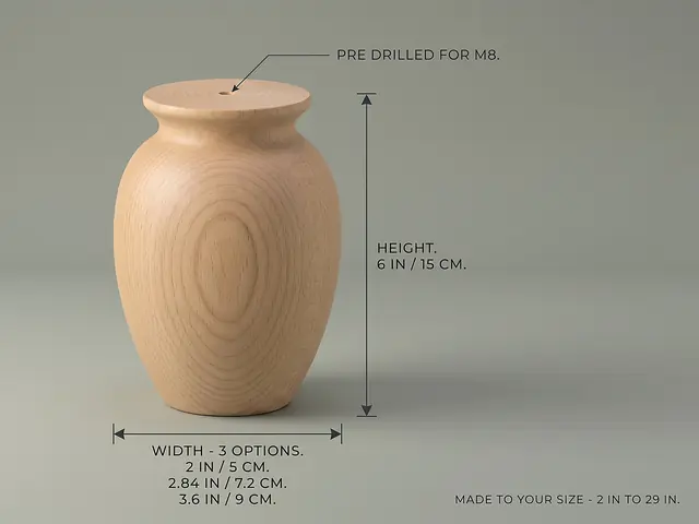 Ahşap mobilya ayağı Model 211 — ölçüler