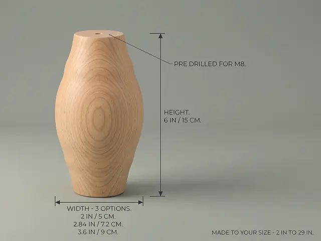 Ahşap mobilya ayağı Model 212 — ölçüler