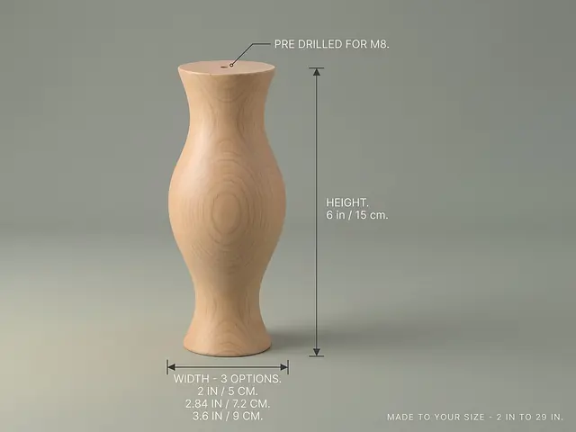 Ahşap mobilya ayağı Model 213 — ölçüler