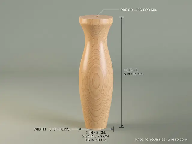 Ahşap mobilya ayağı Model 214 — ölçüler