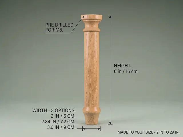 Ahşap mobilya ayağı Model 236 — ölçüler