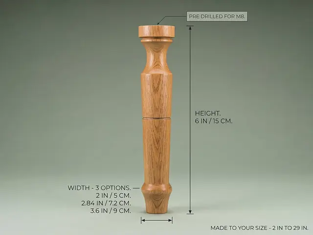 Ahşap mobilya ayağı Model 237 — ölçüler