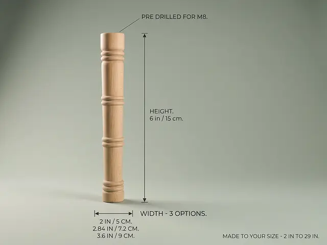 Ahşap mobilya ayağı Model 239 — ölçüler
