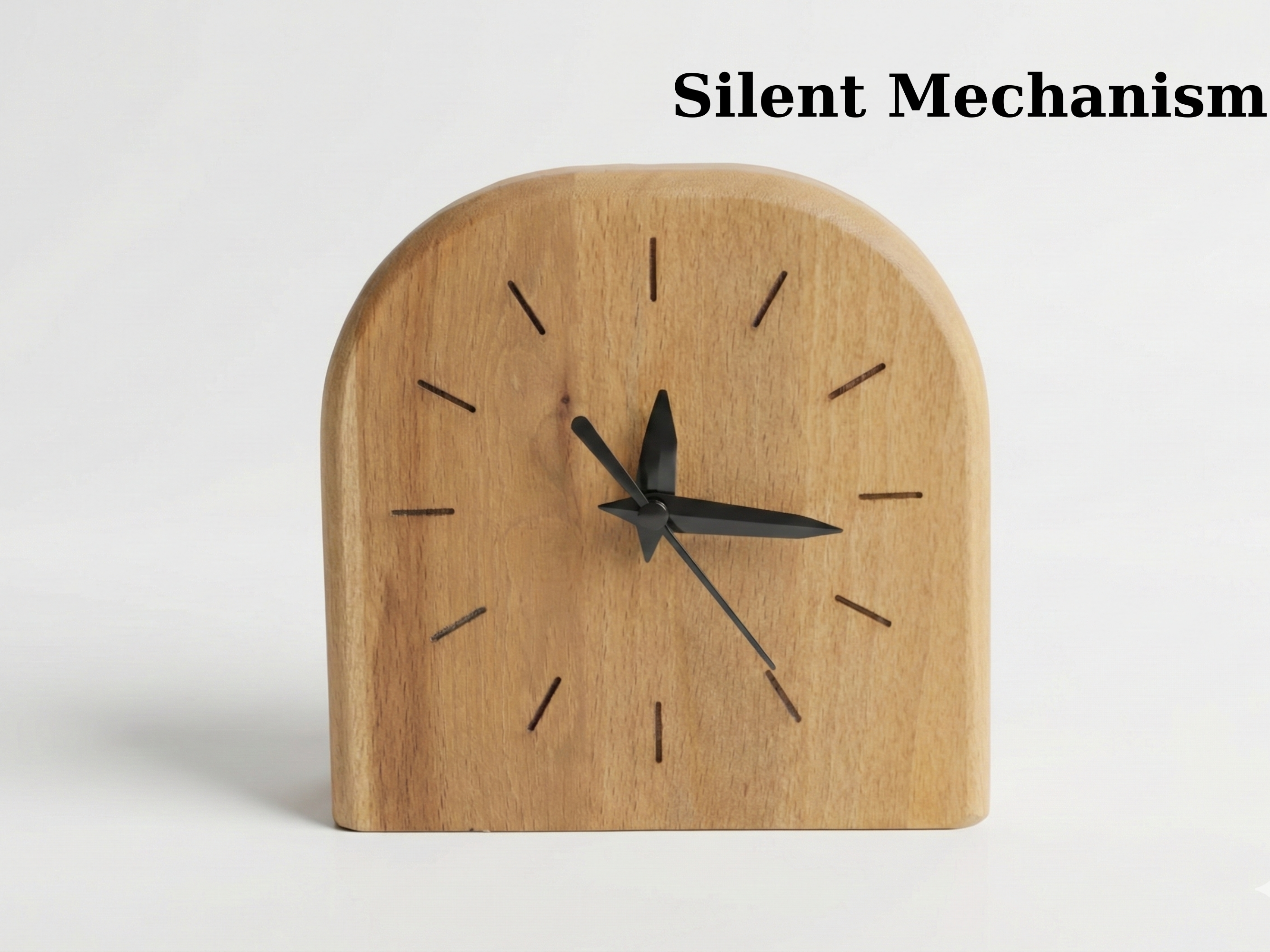 Masaüstü ahşap saat — modern rakam kadran