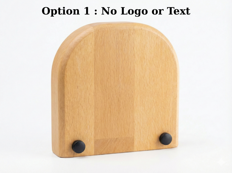 Masaüstü ahşap saat — arka yüz detay