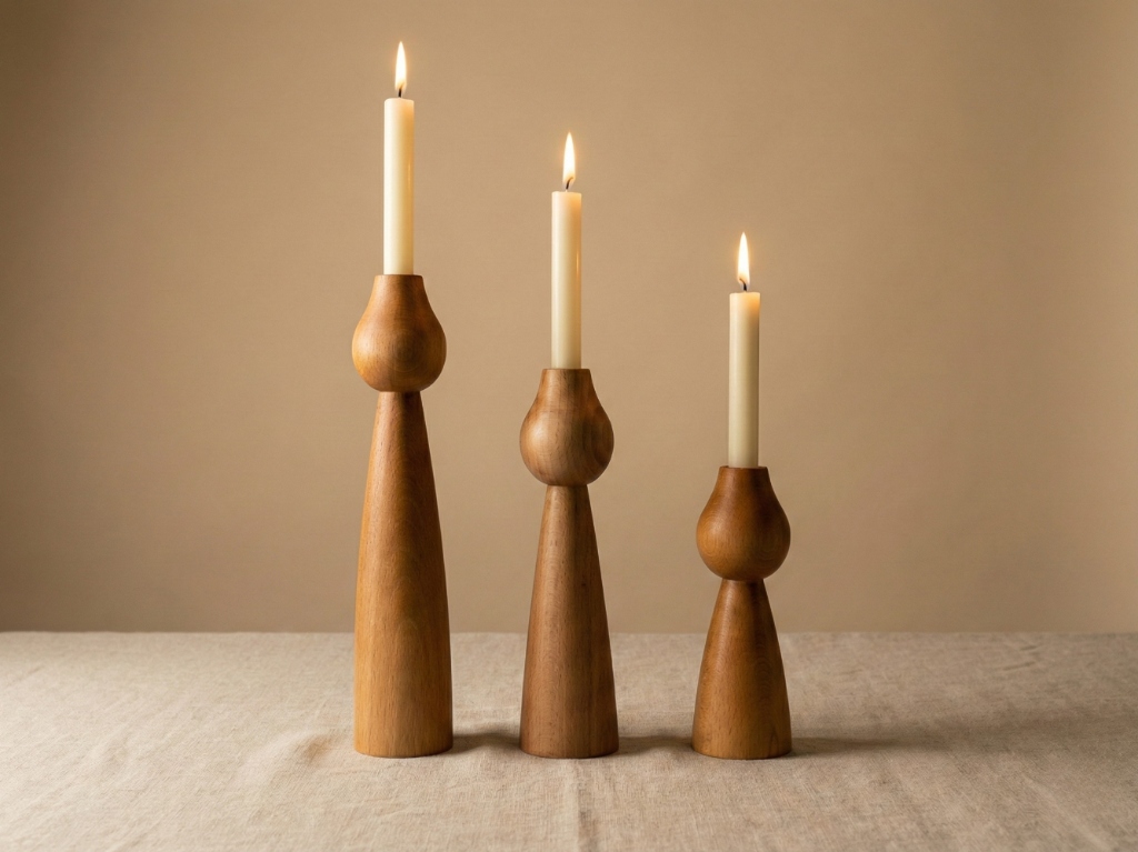 Minimalist Ahşap Vazolar