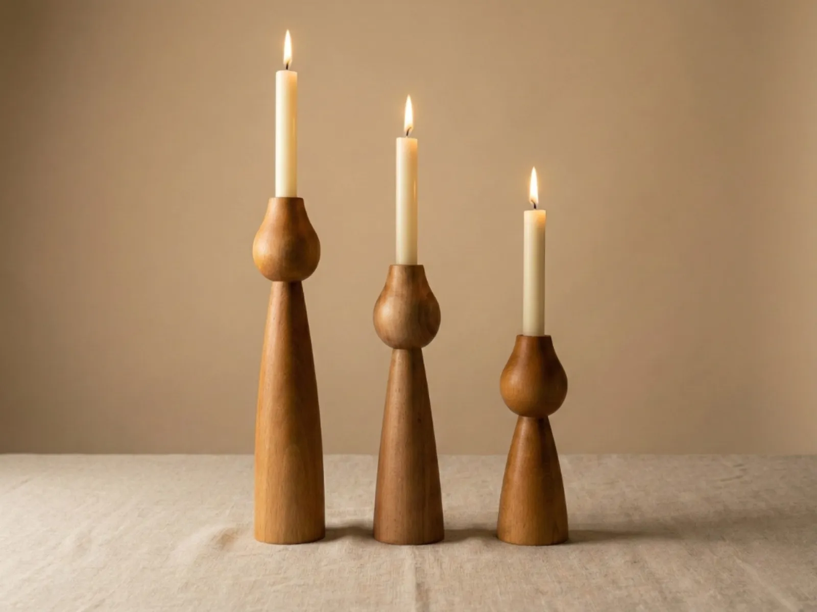 Minimalist Ahşap Vazolar
