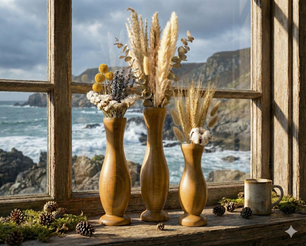 Pencere Önü Ahşap Vazo Dekorasyonu