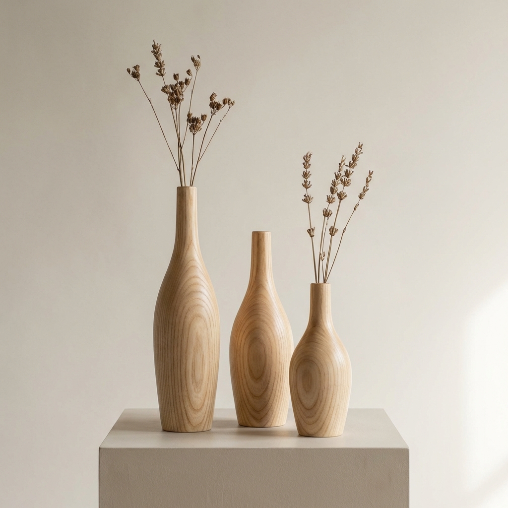 Ahşap Dekoratif Vazo — masif.