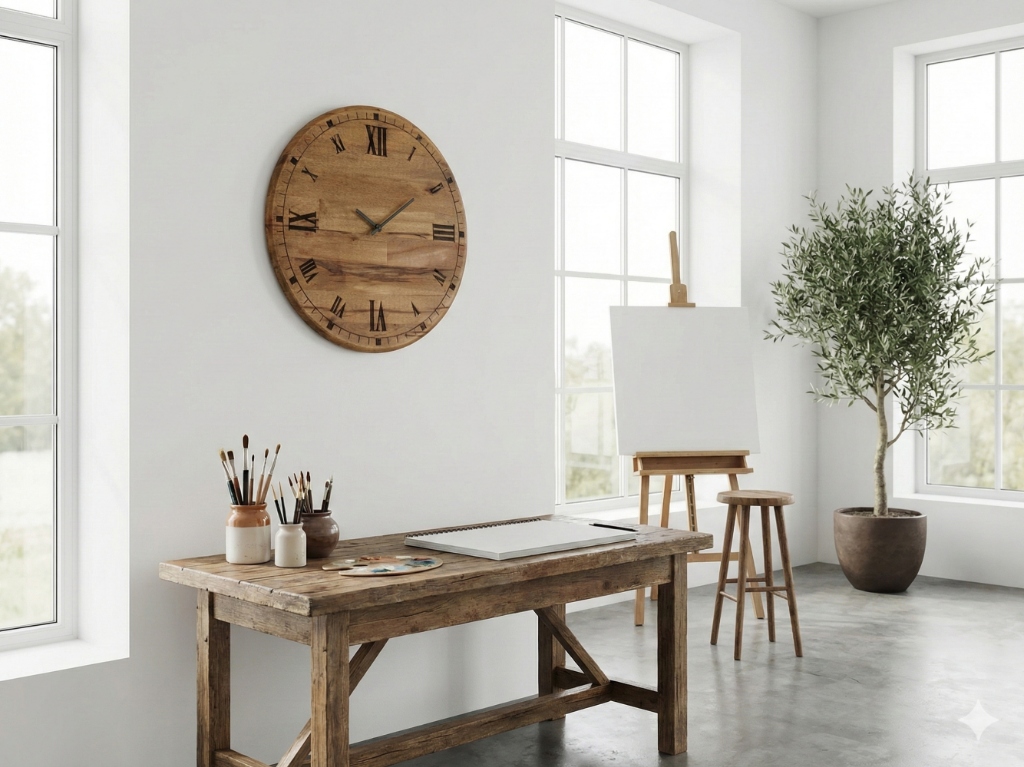 Ahşap Duvar Saati - Rustik