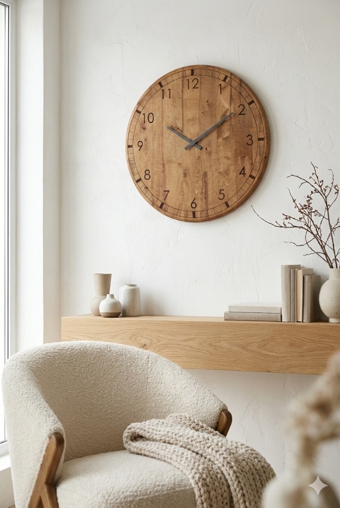 Ahşap Duvar Saati - Minimalist