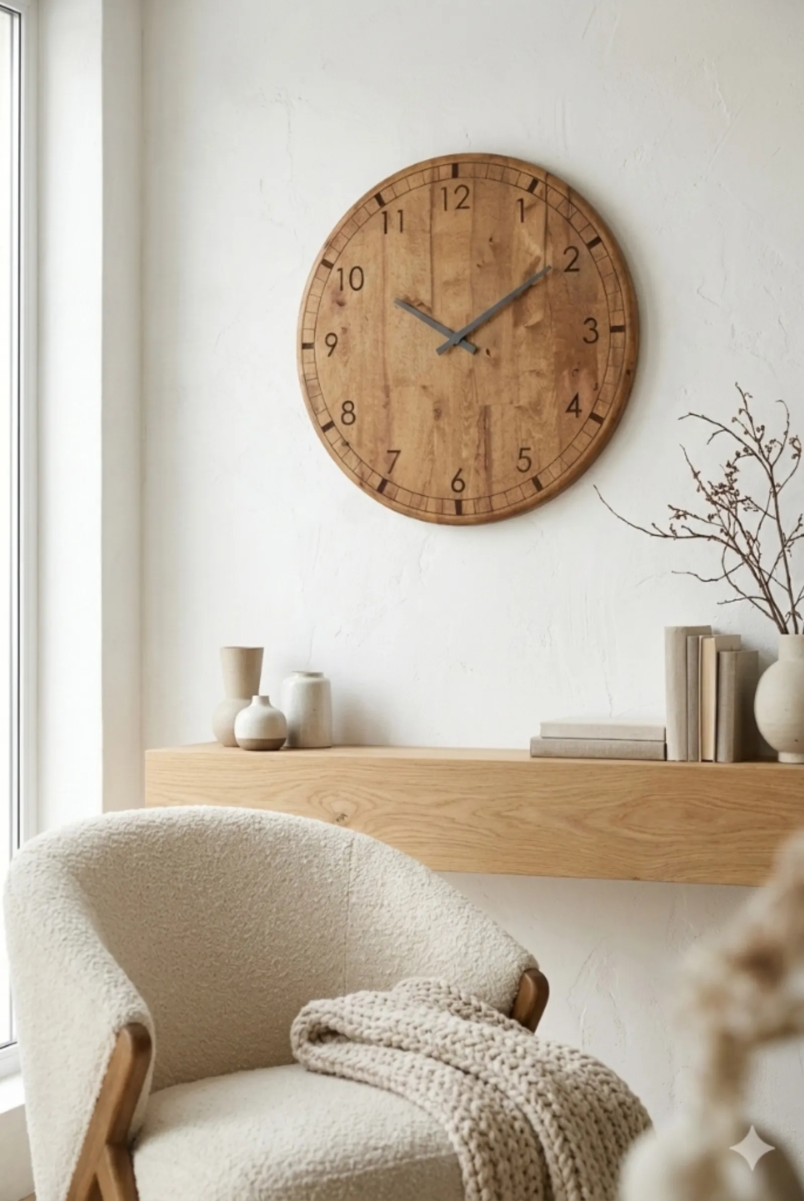 Ahşap Duvar Saati - Minimalist
